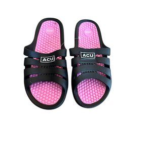 ACU Slides Sandals Black/Pink Massaging Comfort Waterproof Womens EU 41/US 10.5